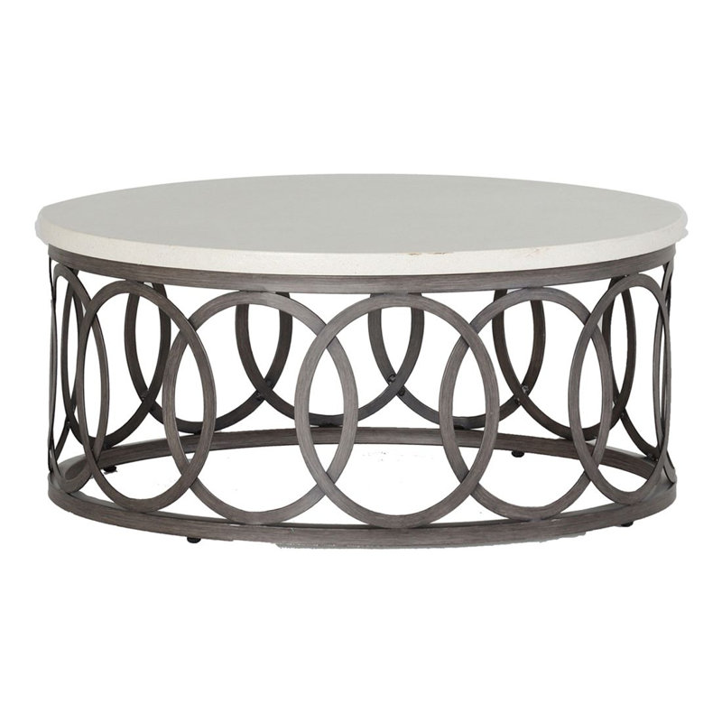 Round Gray Outdoor Coffee Table Portside Outdoor Round Concrete